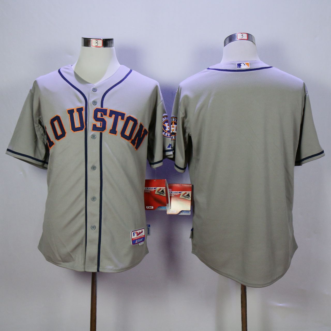 Men Houston Astros Blank Grey MLB Jerseys